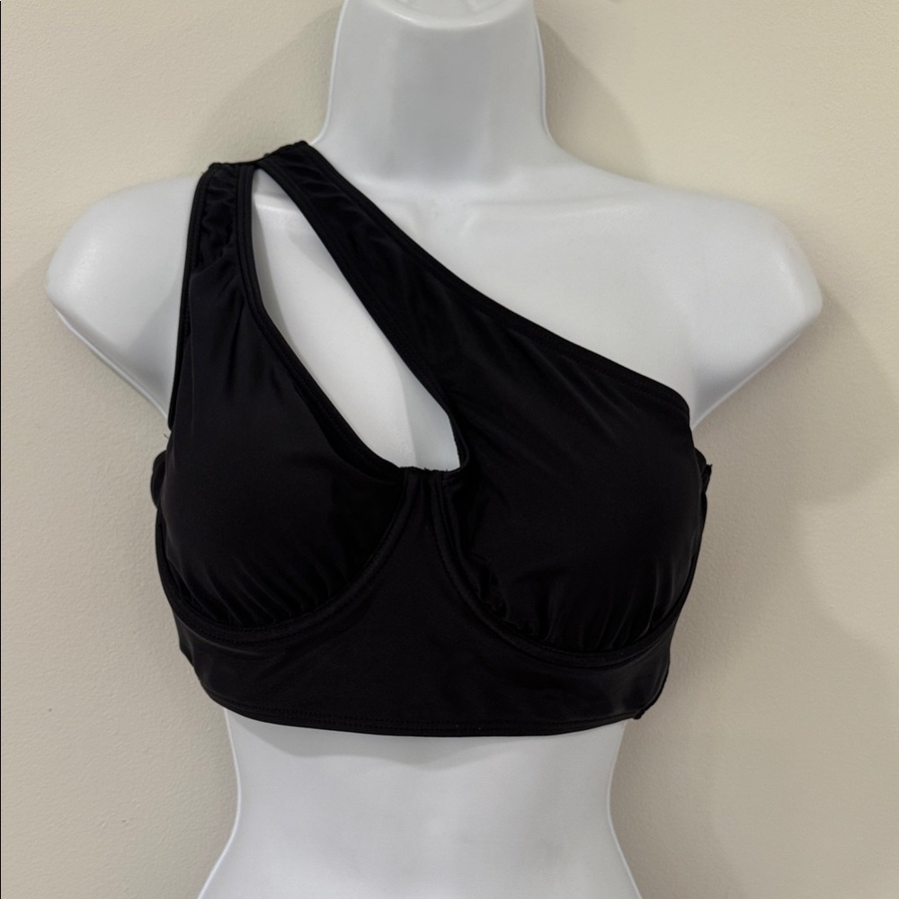 Women’s Black One Shoulder Bikini Top